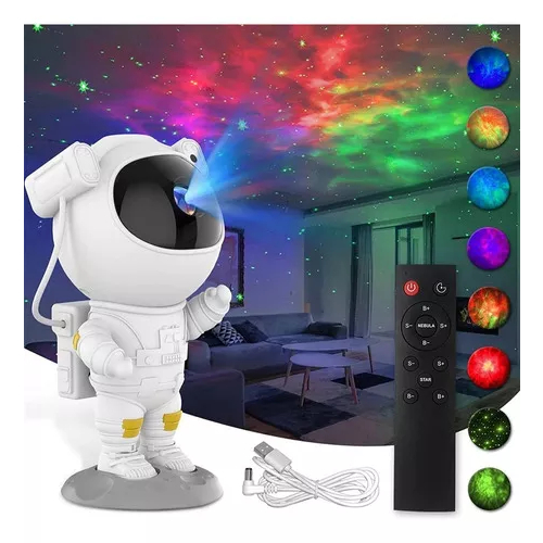Luminária Galáxia Projetor De Luz Astronauta Multi Efeitos Com Controle Remoto 360º diversos modelos
