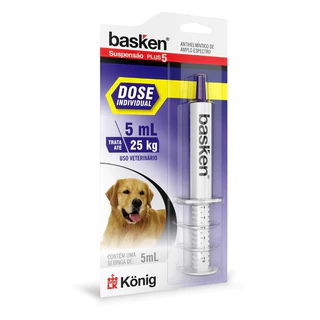 Vermífugo Basken Plus Suspensão 5ml para Cães de até 25kg König em Oferta na Shopee