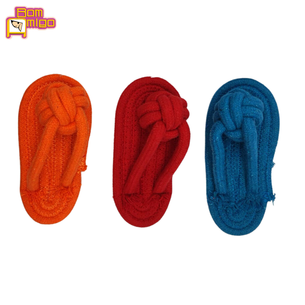 Mordedor Chinelo com Corda Slipper para Cachorros e Pets - Bom Amigo