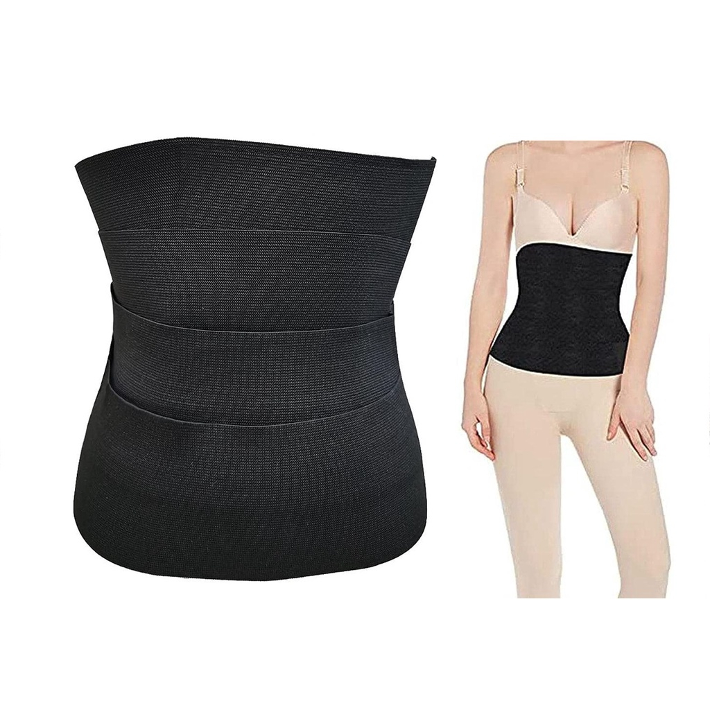 Imagem do produto Cinta Modeladora INVISÍVEL Faixa Cintura Queima Gordura Preta Wrap Waist Trainer Tape 4