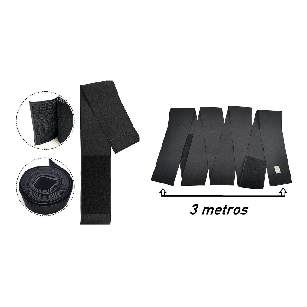 Imagem do produto Cinta Modeladora INVISÍVEL Faixa Cintura Queima Gordura Preta Wrap Waist Trainer Tape 5