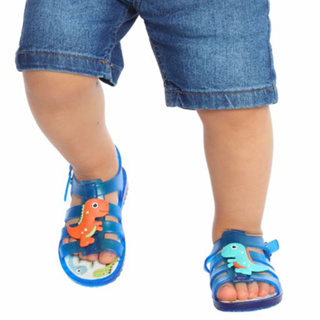 Sandália dinossauro verão papete infantil led menino juju shoes