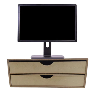 2 Gavetas Suporte Organizador de Mesa Gaveteiro Madeira