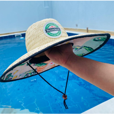 Chapéu De Palha Estampado Unisex Sol Mar Surf Saida Praia Moda