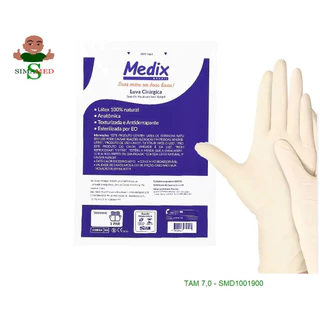 KIT (10 PARES) LUVA CIRÚRGICA SEM PÓ MEDIX