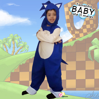 Conjunto Infantil Persnagem Sonic Exclusivo Roupa Fantasia