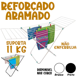 Varal De Chão Com Abas e Sem abas Aço Pratico Econômico Napoles 11 kg Custo Benefício