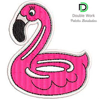 Patch Bordado tipo Boia de Flamingo 7x6 cm Cód.3442