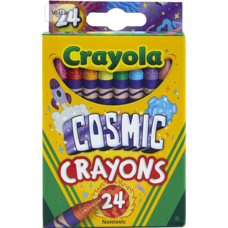 Crayola Cosmic Crayons, Pearl & Glitter Colors, 24ct Crayons