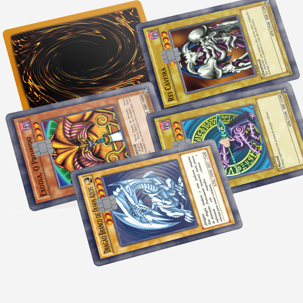 Kit Adesivos Yu-Gi-Oh! Frente e Verso para Cartão - Adesivo Vinil QUALIDADE PREMIUM