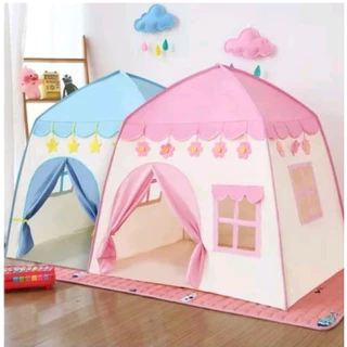 Barraca Tenda Casa Cabana Infantil Azul E Rosa Dobrável Menor Preço Promoção em Oferta na Shopee