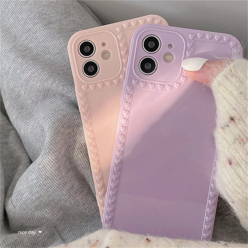 Capa Capinha de Celular Feminina Coração Para iPhone 7 8 Plus Xr 12 13 ...