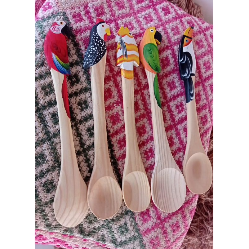 Colher de pau decorativa cozinha rústica