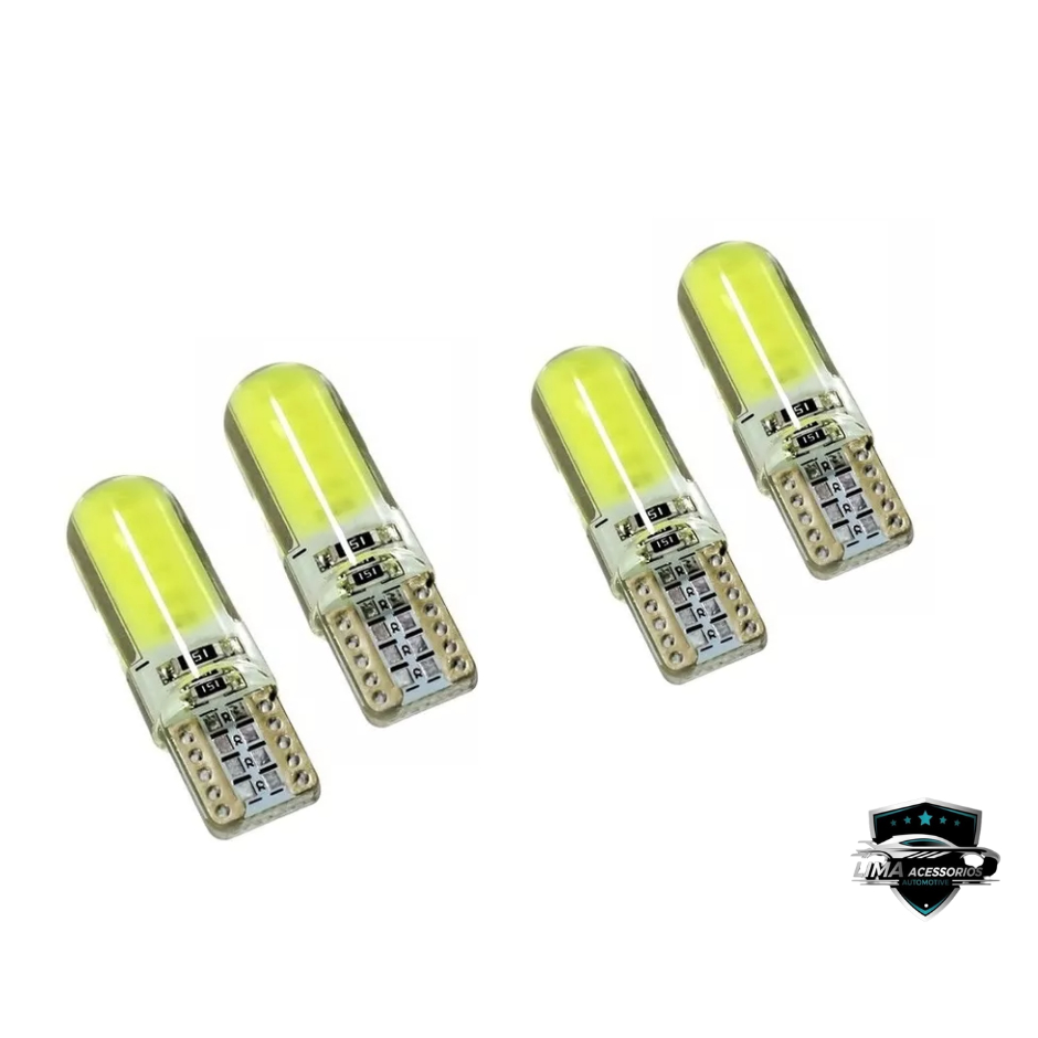 4 Unidades LED Forte silicone T10 8500K Qualidade Top