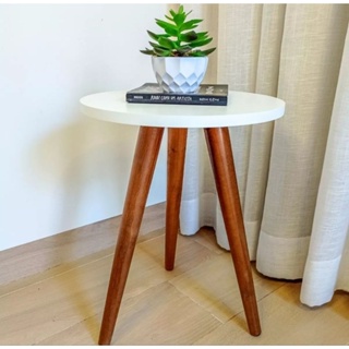 Mesa lateral Redonda MDF Decoração Sala Pé Palito Frete Grátis