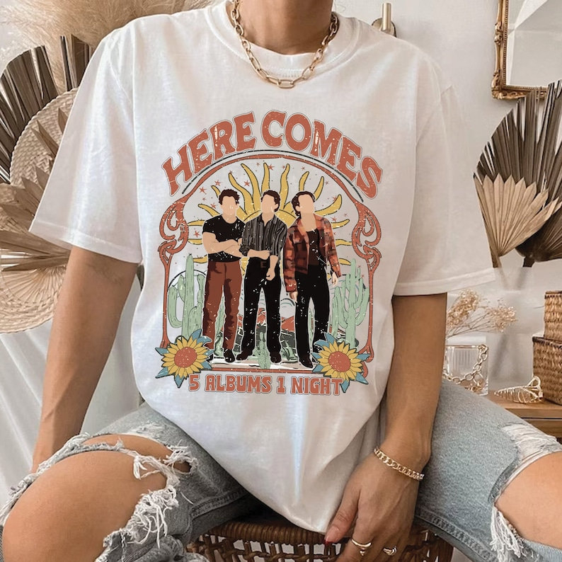 Camiseta T-shirt Unissex Jonas Brothers Five Albums One Night