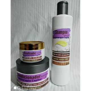 kit completo hidratação para cabelos secos e cacheados.shampoo, condicionador e creme finalizador hidratante