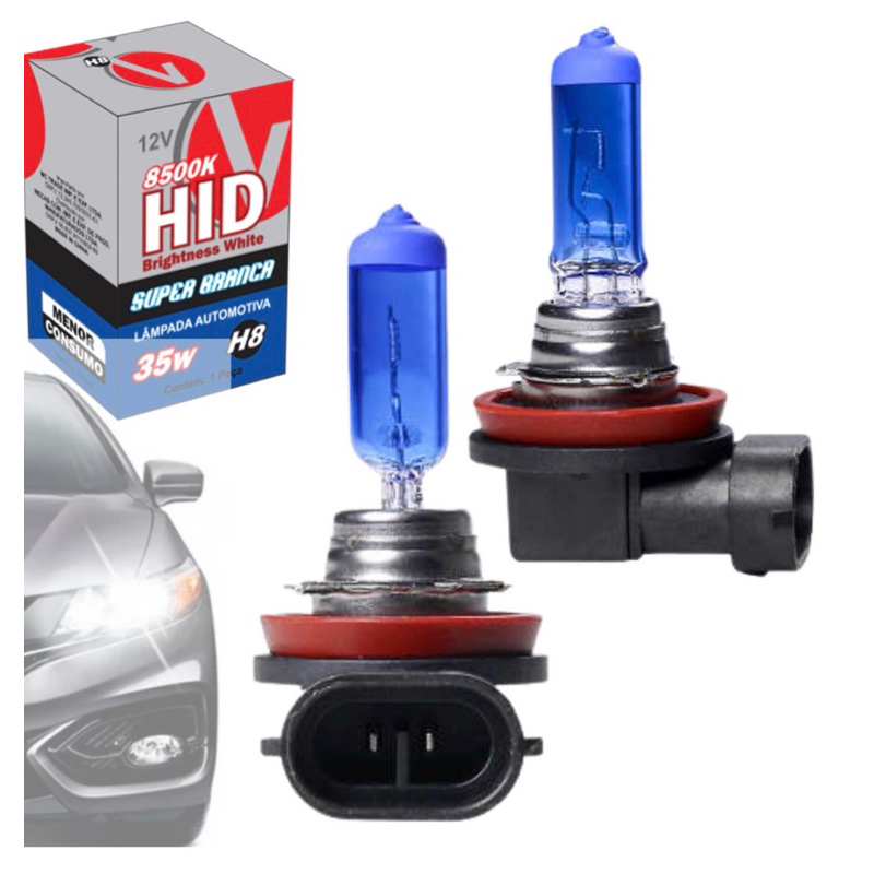 Par de Lâmpada Super Branca H8 H9 H 11 Farol Milha 12v 35w
