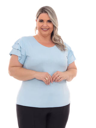 Blusa Suede Plus Size Moda Feminina Blusinha Manga 3 Babadinho Camisa Varias Cores