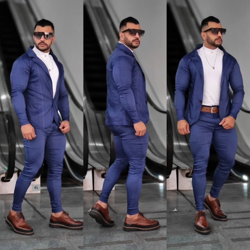 Conjunto Masculino Blazer e Calça Terno Social Esporte