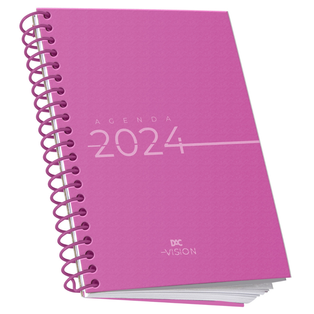 Agenda 2024 Dac Vision Anual Rosa 336 Folhas Espiral 134mmx190mm Capa ...
