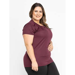 Blusa Plus Size Feminina T-shirt Tela Dry Fit Básica Verônica