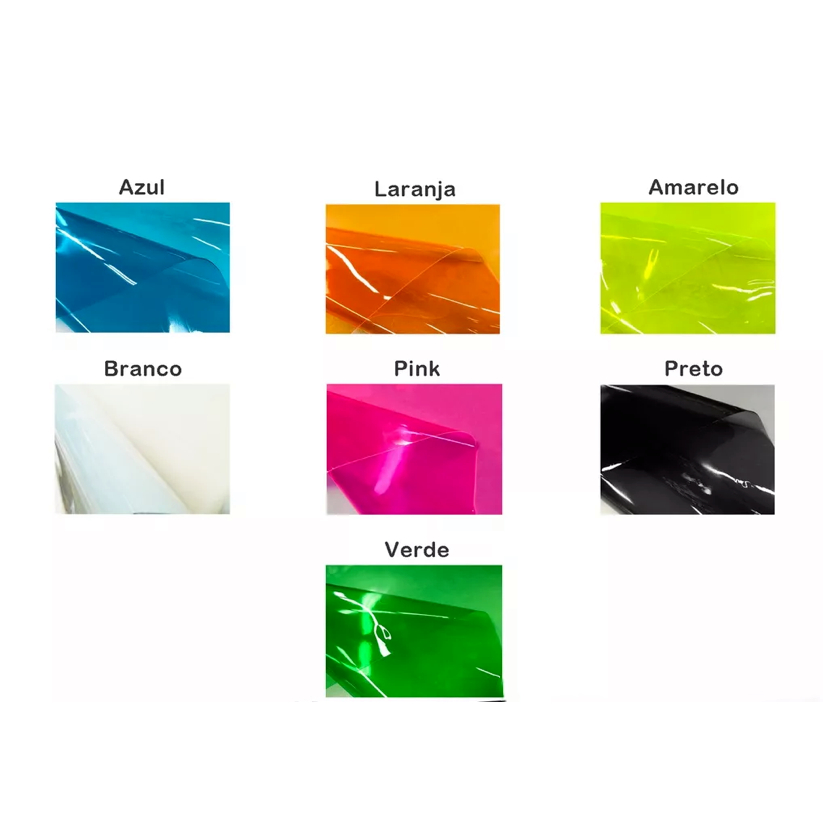 Plástico Cristal PVC Translucido Colorido 0,20mm Varias Cores | Shopee ...