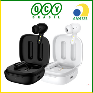 Fone QCY T13 ANC - Cancelamento De Ruído Ativo - 4 Microfones Bluetooth 5.3  - Preto e Branco