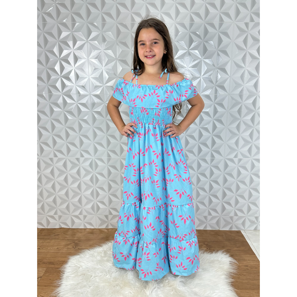 Vestido Longo infantil juvenil ciganinha 10/12/14 | Shopee Brasil
