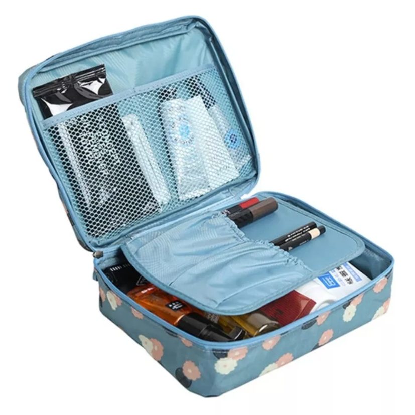 Bolsa Necessaire Divisão De Viagem Organizador Para Maquiagem Com Divisória Feminino/Masculino