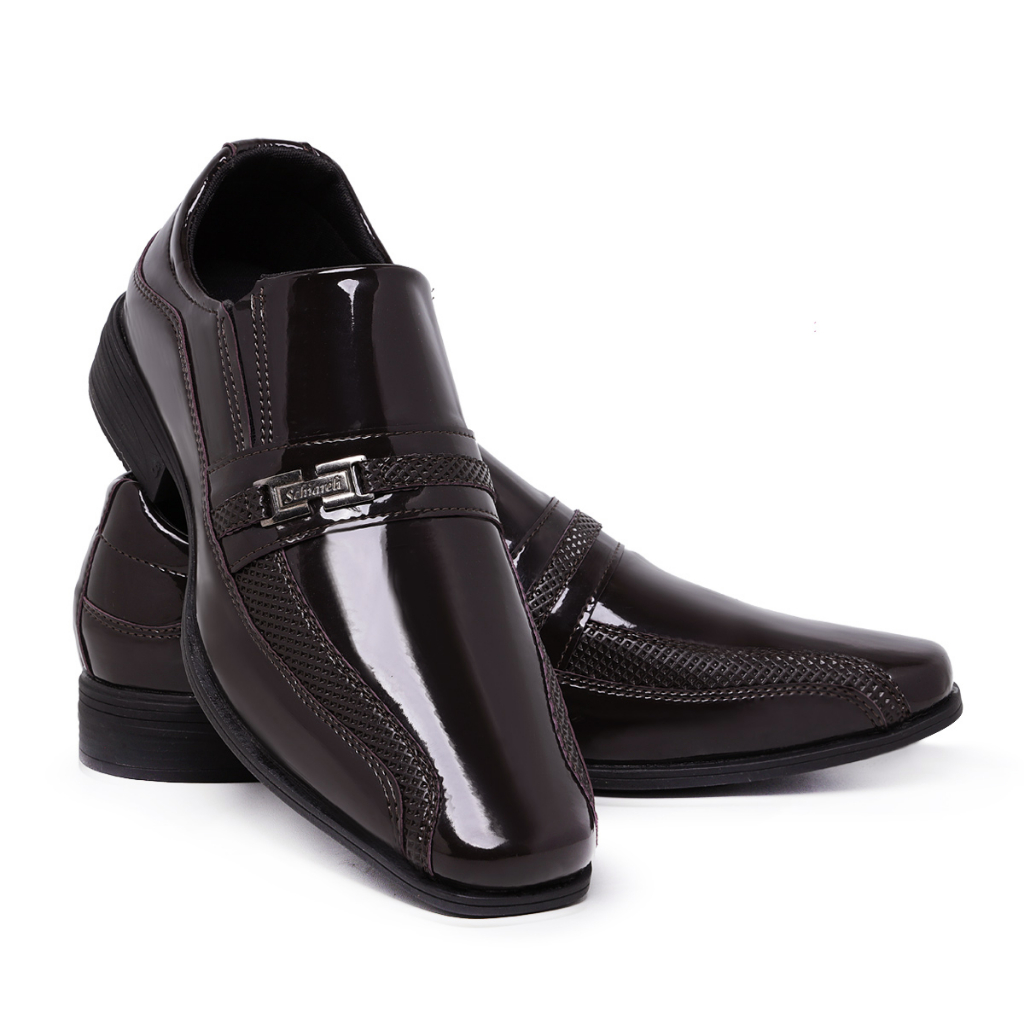 Sapato Social Masculino 836 Preto E Marrom Casamento Uniforme Com