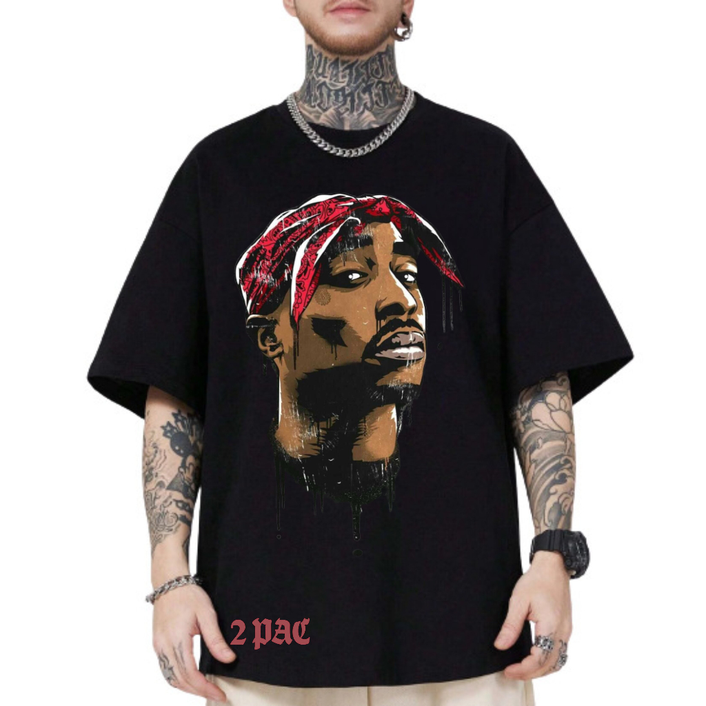 Camiseta T-Shirt 2Pac Two Pac Shakur Hip Hop Rap Gangster Thug