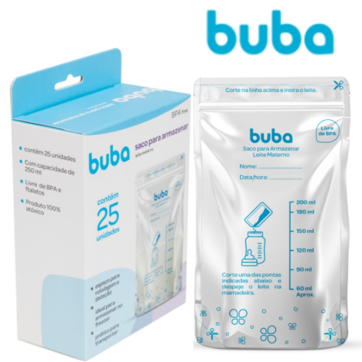 kit 25 Saco para Armazenar Leite Materno Buba Congelar Transportar ...