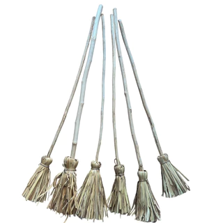 Vassoura De Bruxa Com Cabo Rustica Halloween 60cm