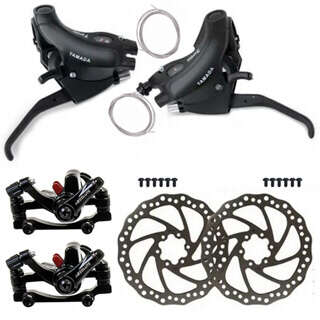 Kit Freio A Disco + Alavanca Passador Rapid Fire 21v Bike