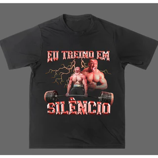 Camisa Camiseta Academia Eu Treino Em Silêncio Novo!