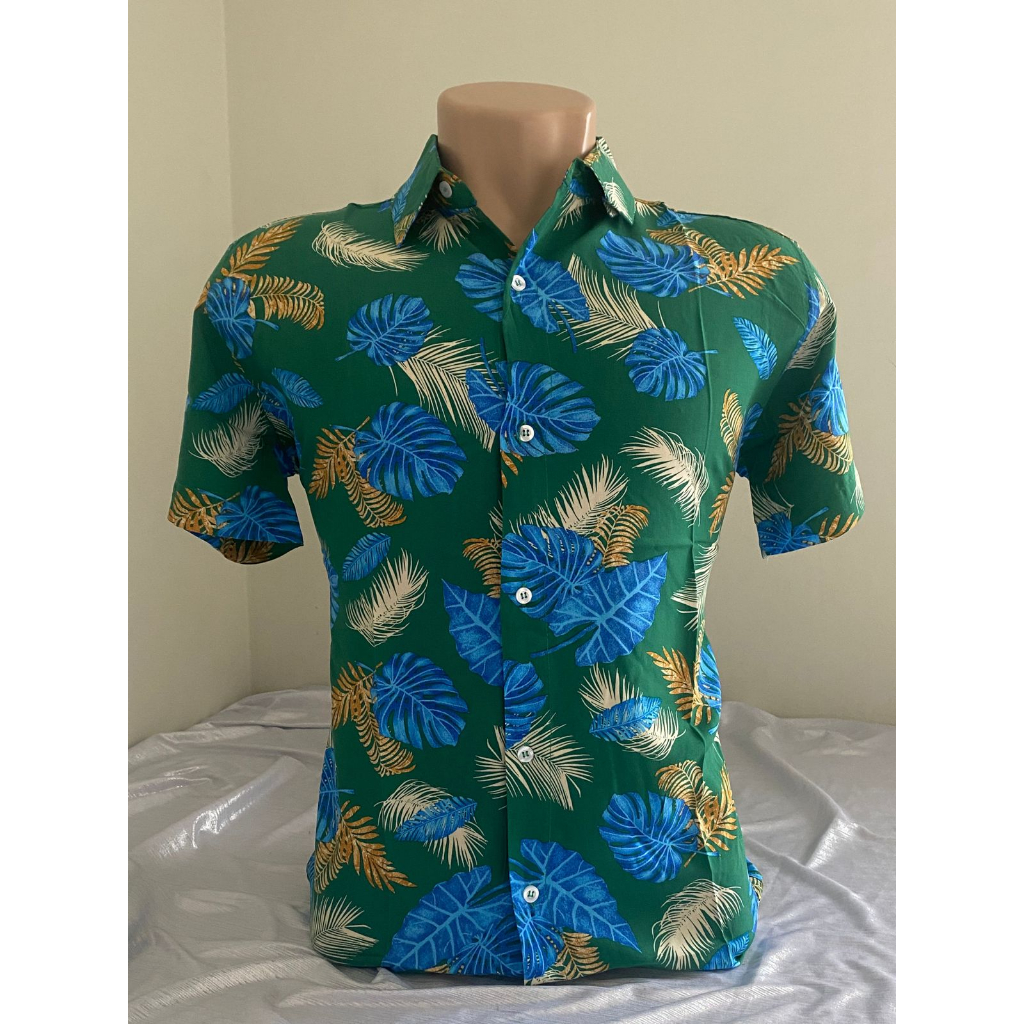 Camisa Social Estampada florida Masculina manga curta | Shopee Brasil
