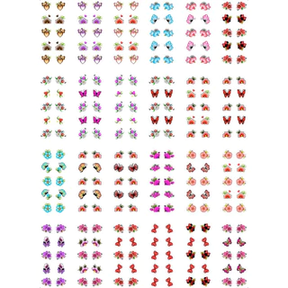 120 adesivos de unha 3d meio cartelao pré pronto desenhos variados