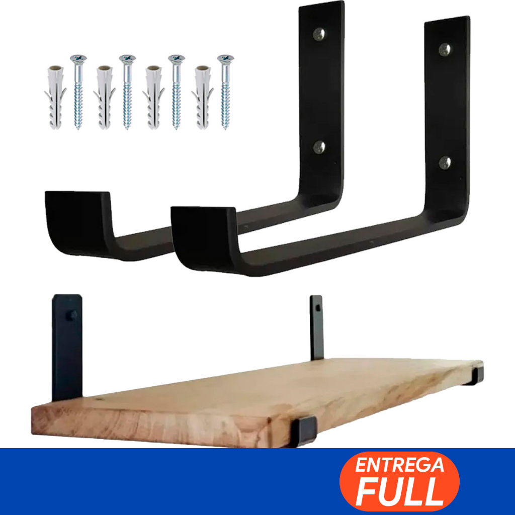 Mão Francesa Invertida 20 cm Profundidade Suporte Industrial Aço