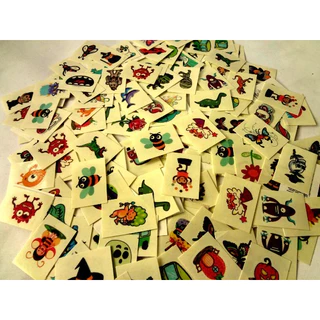 120 Minis tatuagens temporárias infantis 3 x 4 cm