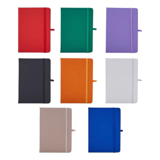 Kit 10 Cadernetas Tipo Moleskine Emborrachada Pautada 17X12