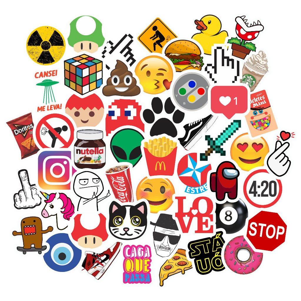 50 Mini Imã Divertidos Magnético Geladeira Coloridos