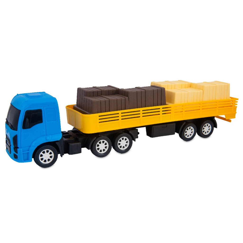Caminhão Brinquedo Infantil Carreta Grande Miniatura + Carga