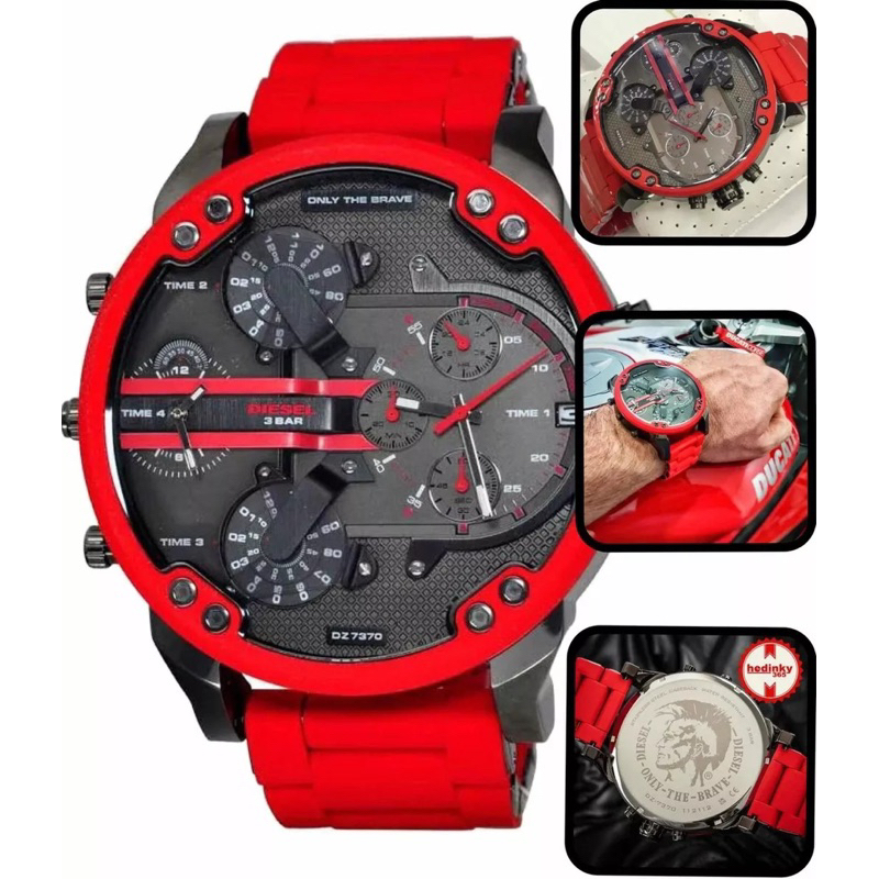 Orologio Diesel Big Daddy Chronograph Con Quadrante Nero E Cinturino In Acciaio Nero Per Uomo - Foto 6