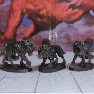 Miniatura RPG Kit Alcateia de Lobos Comuns d&d Dungeons and Dragons BoardGames 6 Unidades