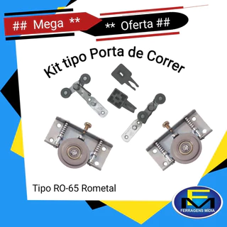 kit Roldana Rodizio para Porta de correr de Guarda Roupa e Armário p/1 porta tipo RO 65