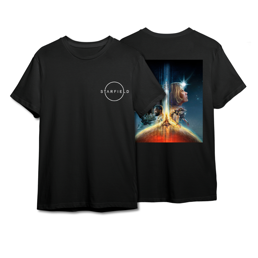 Camiseta Starfield - Bethesda - Skyrim - Fallout 100% algodão