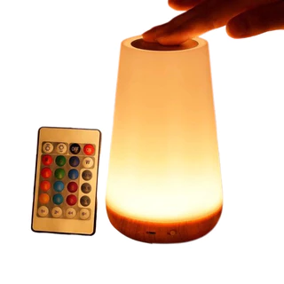 Abajur Luminária de Led RGB Lâmpada de Mesa com Touch e Controle Remoto