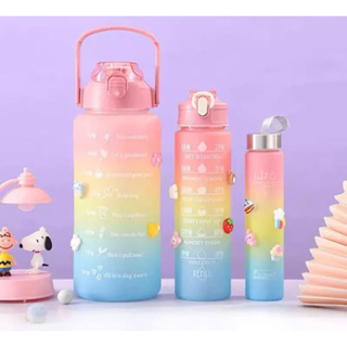 Kit Garrafa de Água Squeeze 2000ml 900ml 300ml