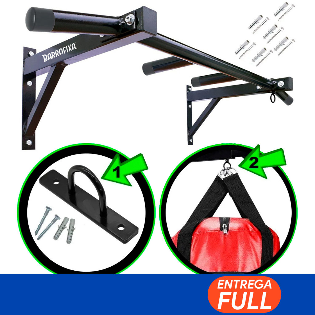 Barra Fixa Parede Musculação Pull-up Pegada Neutra E Aberta